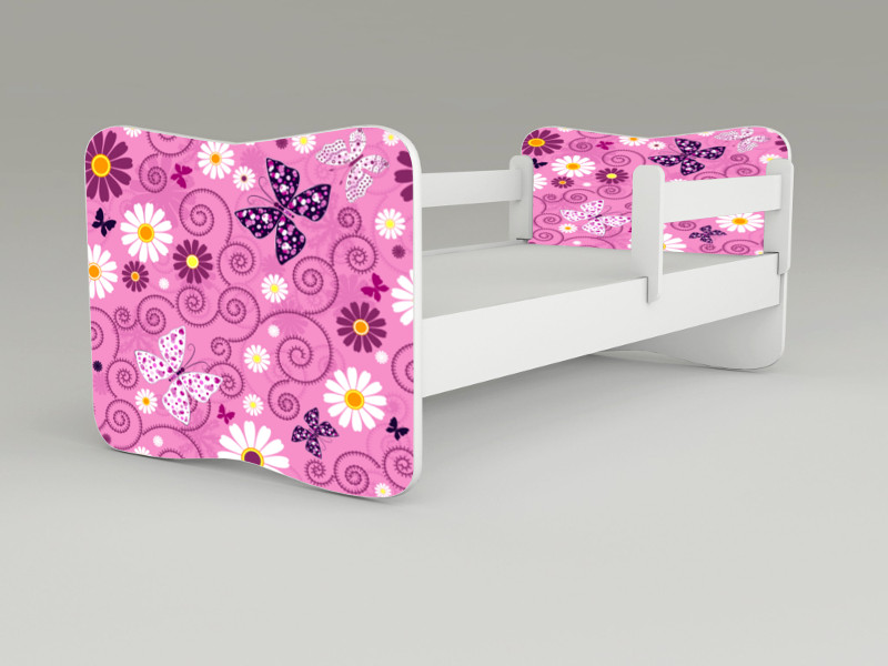 Detská posteľ s odnímateľnými zábranami Pinkred